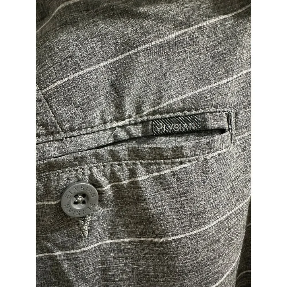 Elysian Striped Gray Grey Men's Board Shorts Swim Trunks Casual Size L 38 Waist!